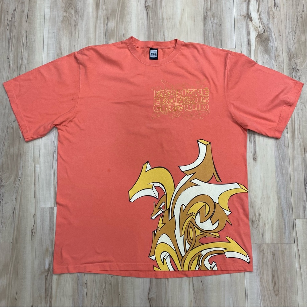 Vintage Y2K Marithe Francois Girbaud T-Shirt Salmon colored Mens Size 3XL